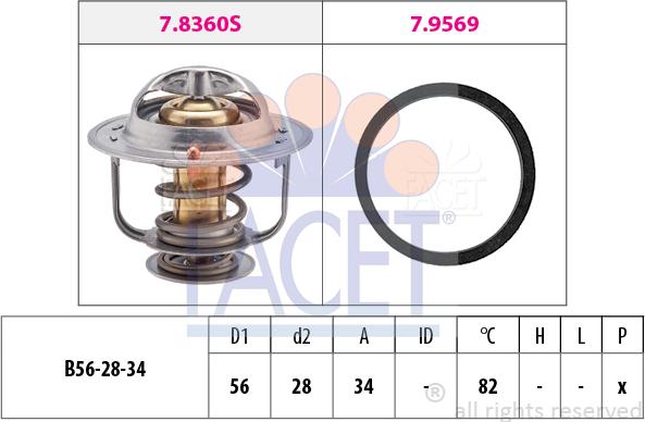 FACET 7.8360 - Termostats, Dzesēšanas šķidrums adetalas.lv