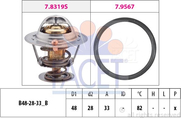 FACET 7.8319 - Termostats, Dzesēšanas šķidrums adetalas.lv