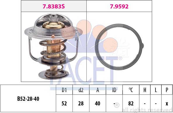 FACET 7.8383 - Termostats, Dzesēšanas šķidrums adetalas.lv