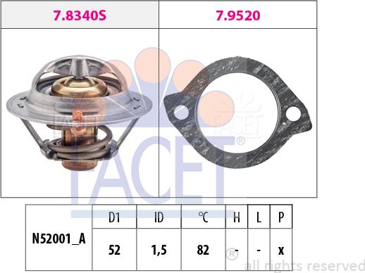 FACET 7.8331 - Termostats, Dzesēšanas šķidrums adetalas.lv