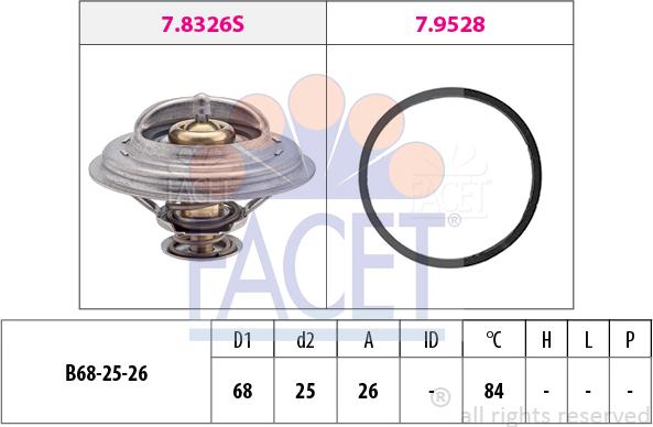 FACET 7.8326 - Termostats, Dzesēšanas šķidrums adetalas.lv