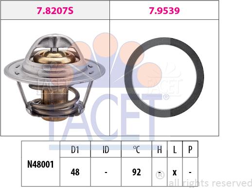 FACET 7.8295 - Termostats, Dzesēšanas šķidrums adetalas.lv