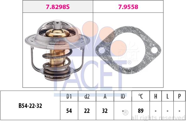 FACET 7.8298 - Termostats, Dzesēšanas šķidrums adetalas.lv