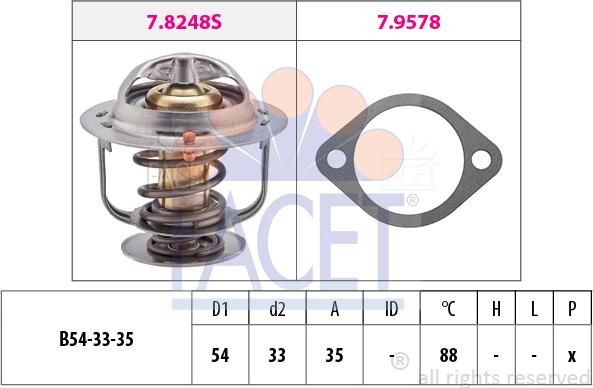 FACET 7.8248 - Termostats, Dzesēšanas šķidrums adetalas.lv