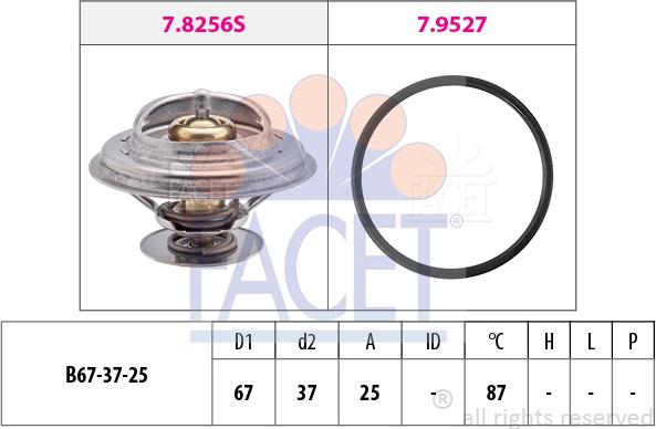 FACET 7.8256 - Termostats, Dzesēšanas šķidrums adetalas.lv