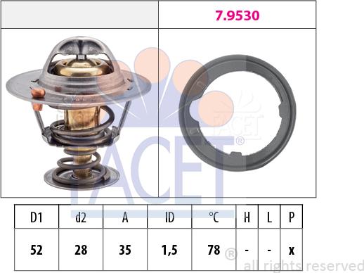 FACET 7.8267 - Termostats, Dzesēšanas šķidrums adetalas.lv