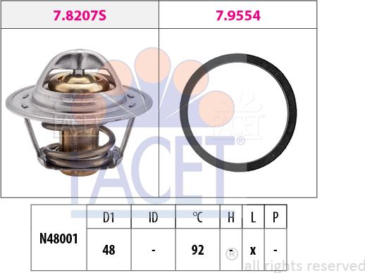 FACET 7.8207 - Termostats, Dzesēšanas šķidrums adetalas.lv