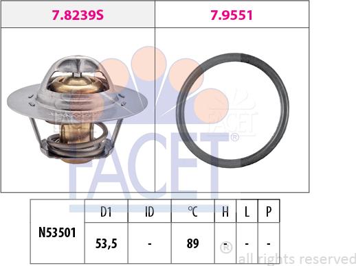 FACET 7.8239 - Termostats, Dzesēšanas šķidrums adetalas.lv