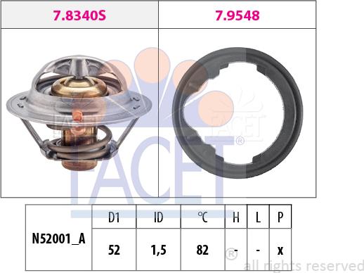 FACET 7.8230 - Termostats, Dzesēšanas šķidrums adetalas.lv