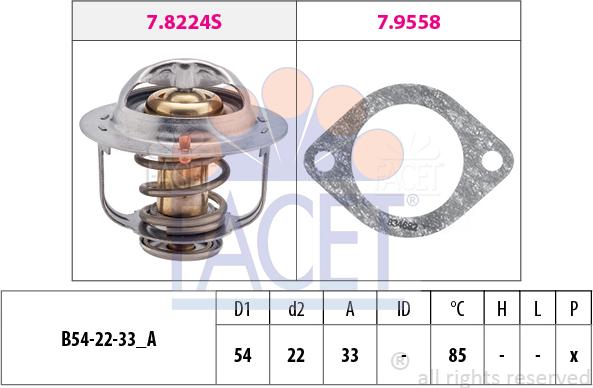 FACET 7.8224 - Termostats, Dzesēšanas šķidrums adetalas.lv