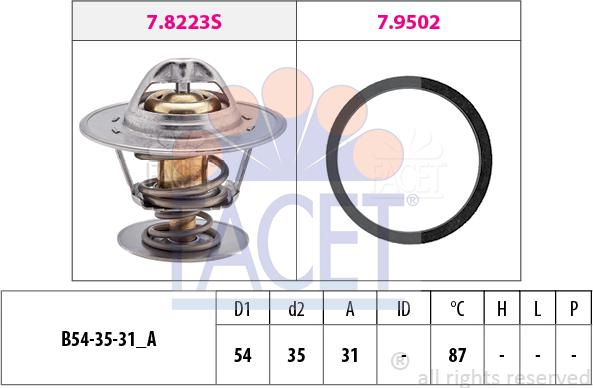 FACET 7.8278 - Termostats, Dzesēšanas šķidrums adetalas.lv