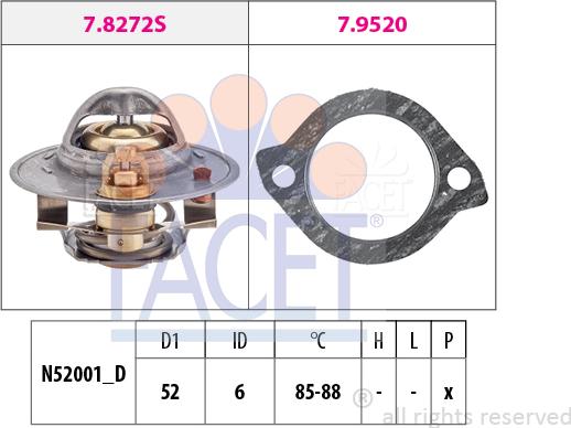 FACET 7.8272 - Termostats, Dzesēšanas šķidrums adetalas.lv