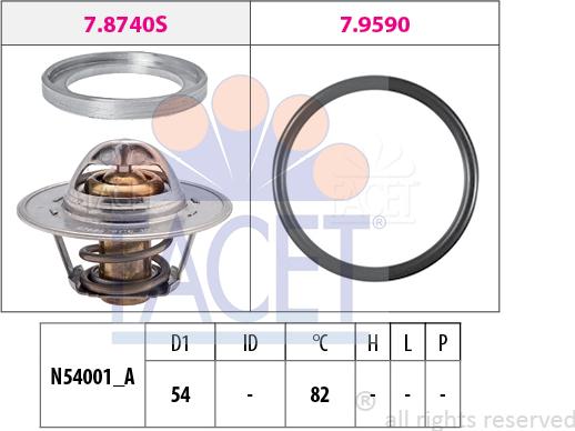 FACET 7.8740 - Termostats, Dzesēšanas šķidrums adetalas.lv