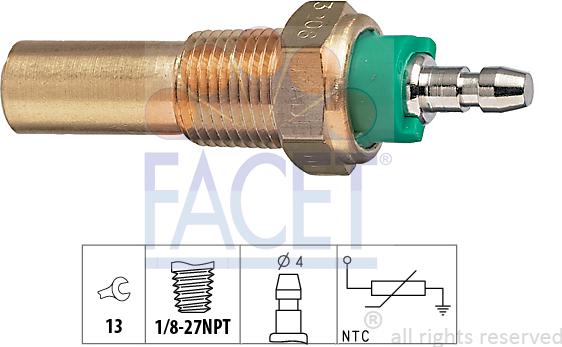 FACET 7.3208 - Devējs, Dzesēšanas šķidruma temperatūra adetalas.lv