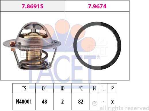 FACET 7.7999 - Termostats, Dzesēšanas šķidrums adetalas.lv