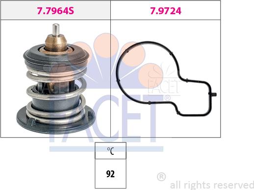 FACET 7.7964 - Termostats, Dzesēšanas šķidrums adetalas.lv