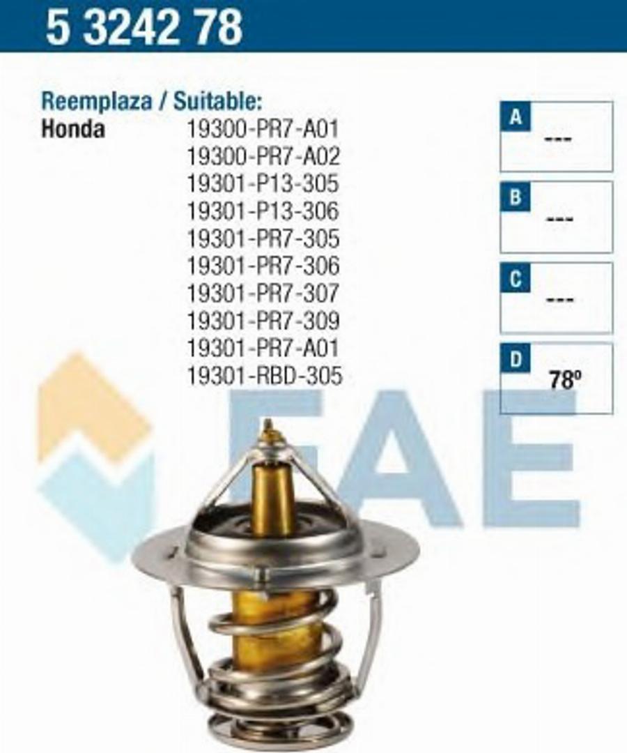 FAE 5324278 - Termostats, Dzesēšanas šķidrums adetalas.lv