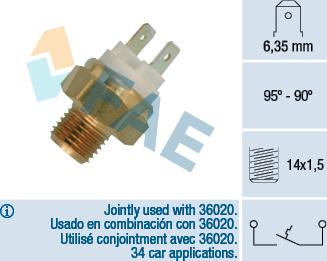 FAE 36010 - Termoslēdzis, Radiatora ventilators adetalas.lv