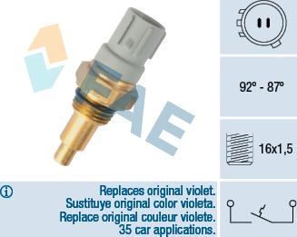 FAE 36390 - Termoslēdzis, Radiatora ventilators adetalas.lv