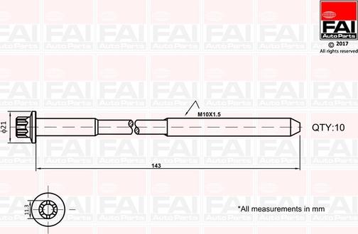 FAI AutoParts B489 - Cilindru galvas skrūvju komplekts adetalas.lv