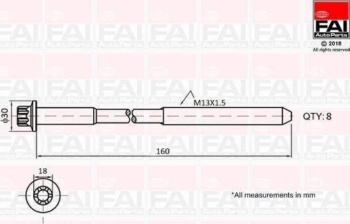 FAI AutoParts B1616 - Cilindru galvas skrūvju komplekts adetalas.lv