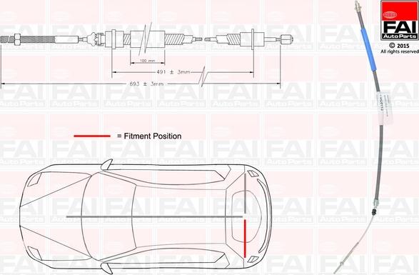 FAI AutoParts FBC0113 - Trose, Stāvbremžu sistēma adetalas.lv