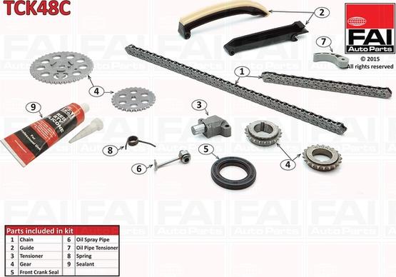 FAI AutoParts TCK48C - Sadales vārpstas piedziņas ķēdes komplekts adetalas.lv