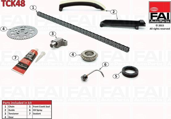 FAI AutoParts TCK48 - Sadales vārpstas piedziņas ķēdes komplekts adetalas.lv