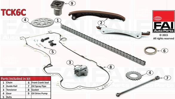 FAI AutoParts TCK6C - Sadales vārpstas piedziņas ķēdes komplekts adetalas.lv