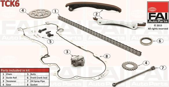 FAI AutoParts TCK6 - Sadales vārpstas piedziņas ķēdes komplekts adetalas.lv