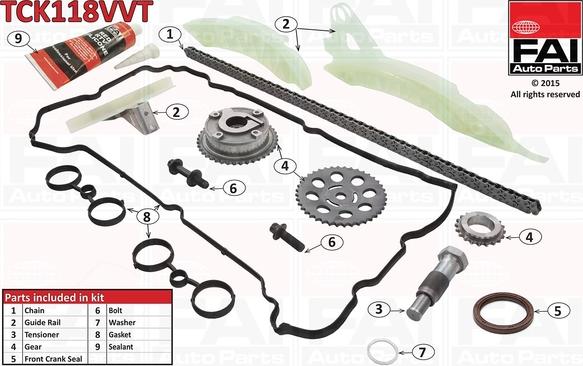 FAI AutoParts TCK118VVT - Sadales vārpstas piedziņas ķēdes komplekts adetalas.lv