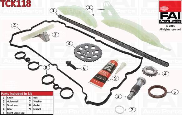 FAI AutoParts TCK118 - Sadales vārpstas piedziņas ķēdes komplekts adetalas.lv