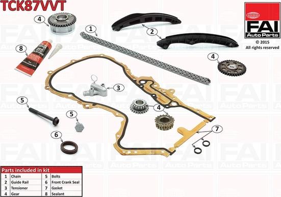 FAI AutoParts TCK87VVT - Sadales vārpstas piedziņas ķēdes komplekts adetalas.lv