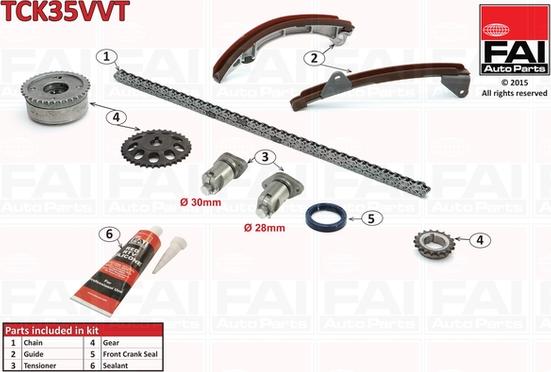 FAI AutoParts TCK35VVT - Sadales vārpstas piedziņas ķēdes komplekts adetalas.lv