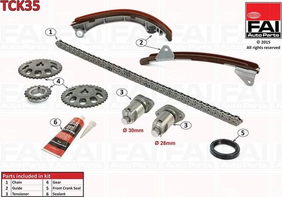 FAI AutoParts TCK35 - Sadales vārpstas piedziņas ķēdes komplekts adetalas.lv