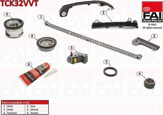 FAI AutoParts TCK32VVT - Sadales vārpstas piedziņas ķēdes komplekts adetalas.lv