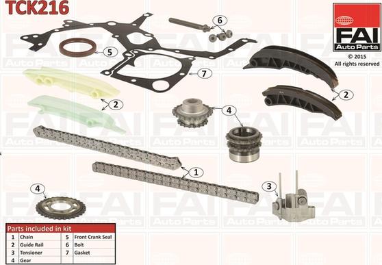 FAI AutoParts TCK216 - Sadales vārpstas piedziņas ķēdes komplekts adetalas.lv