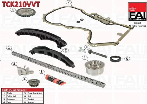 FAI AutoParts TCK210VVT - Sadales vārpstas piedziņas ķēdes komplekts adetalas.lv