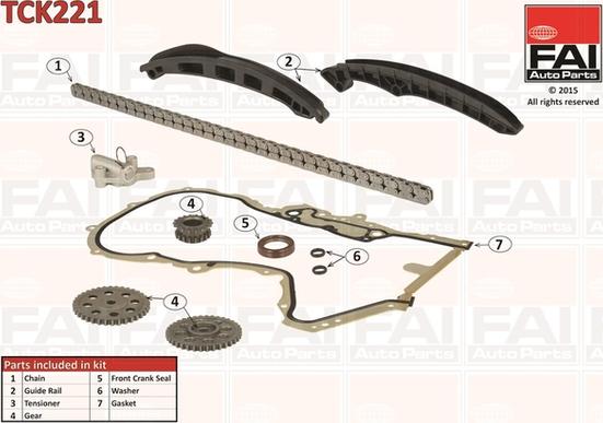 FAI AutoParts TCK221 - Sadales vārpstas piedziņas ķēdes komplekts adetalas.lv