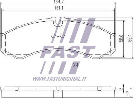 Fast FT29091 - Bremžu uzliku kompl., Disku bremzes adetalas.lv