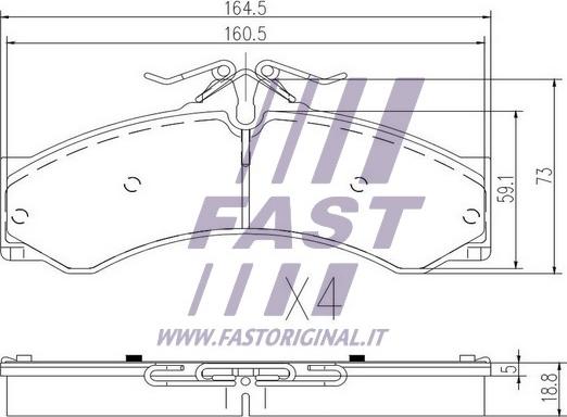 Fast FT29015 - Bremžu uzliku kompl., Disku bremzes adetalas.lv