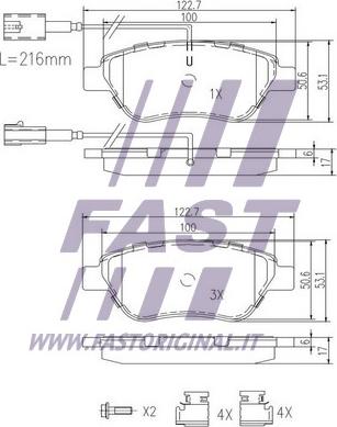 Fast FT29112 - Bremžu uzliku kompl., Disku bremzes adetalas.lv