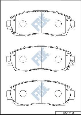 FBK FD5874M - Bremžu uzliku kompl., Disku bremzes adetalas.lv