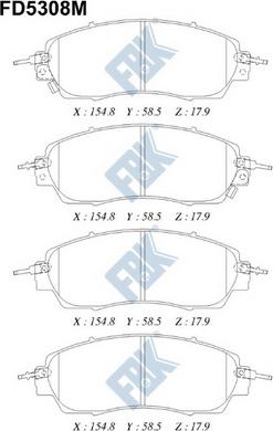 FBK FD5308M - Bremžu uzliku kompl., Disku bremzes adetalas.lv