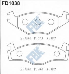 FBK FD1038 - Bremžu uzliku kompl., Disku bremzes adetalas.lv