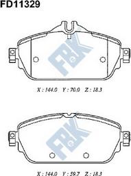 FBK FD11329 - Bremžu uzliku kompl., Disku bremzes adetalas.lv