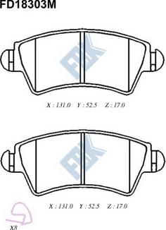 FBK FD18303M - Bremžu uzliku kompl., Disku bremzes adetalas.lv