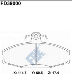 FBK FD39000 - Bremžu uzliku kompl., Disku bremzes adetalas.lv