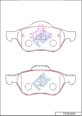 FBK FD30008 - Bremžu uzliku kompl., Disku bremzes adetalas.lv