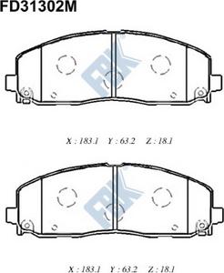 FBK FD31302M - Bremžu uzliku kompl., Disku bremzes adetalas.lv